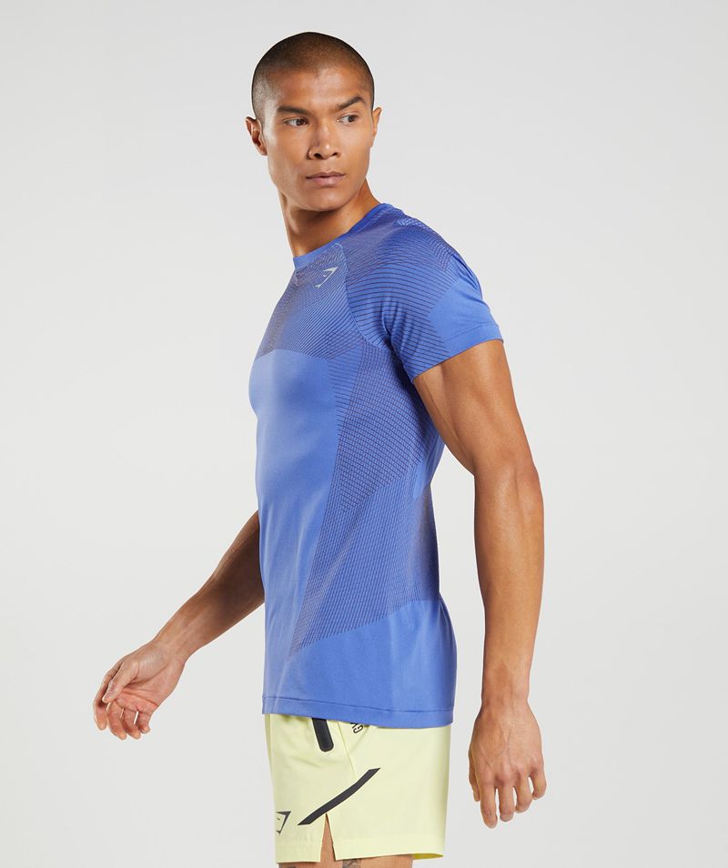 Men's Gymshark Apex Seamless T-Shirts Blue | USA  7601-QMENP