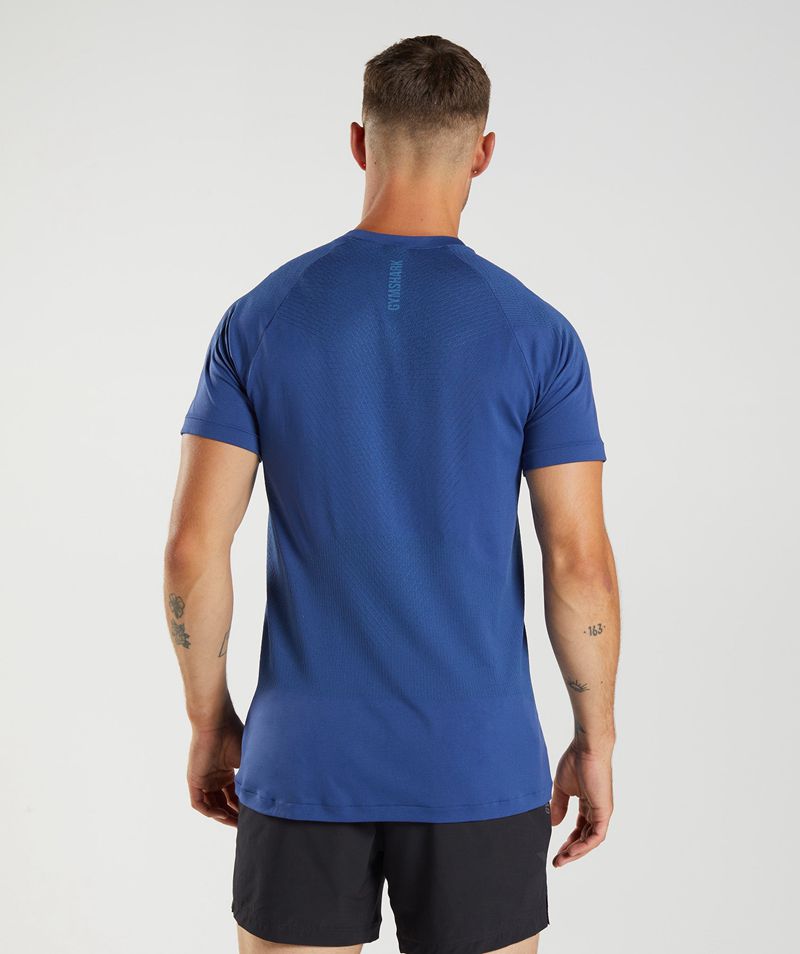 Men's Gymshark Apex Seamless T-Shirts Blue | USA  7859-UVFKR