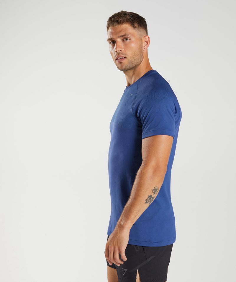 Men's Gymshark Apex Seamless T-Shirts Blue | USA  7859-UVFKR