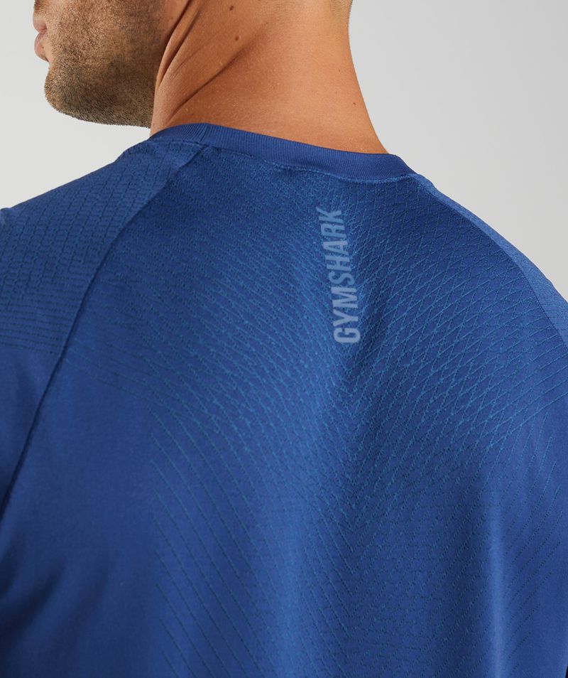 Men's Gymshark Apex Seamless T-Shirts Blue | USA  7859-UVFKR