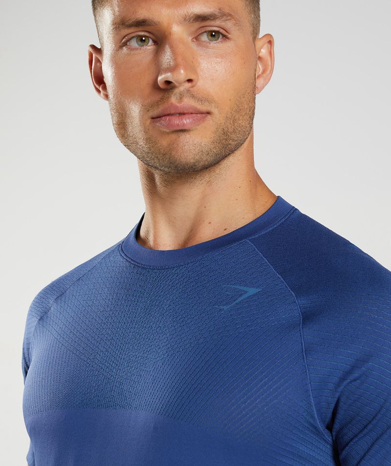 Men's Gymshark Apex Seamless T-Shirts Blue | USA  7859-UVFKR