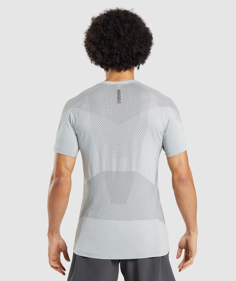 Men's Gymshark Apex Seamless T-Shirts Light Grey | USA  7294-TZWAM