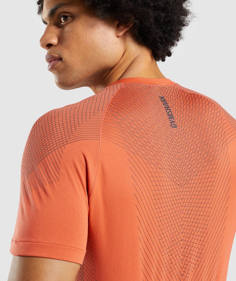 Men's Gymshark Apex Seamless T-Shirts Orange | USA  8563-KOWUH