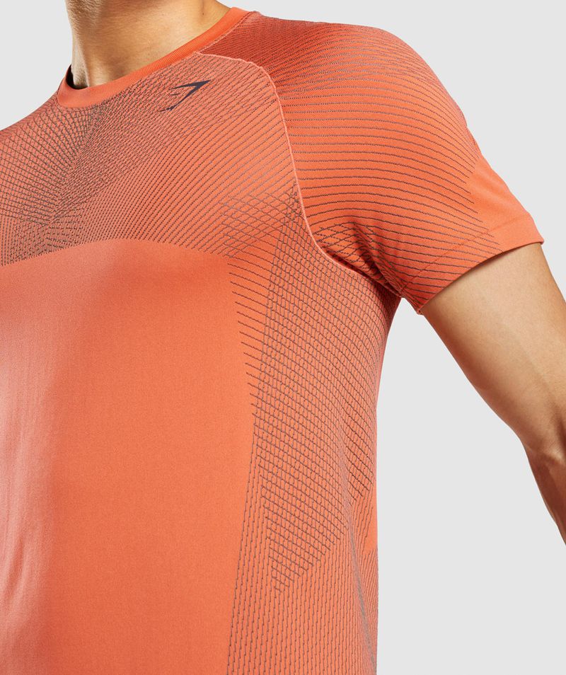 Men's Gymshark Apex Seamless T-Shirts Orange | USA  8563-KOWUH