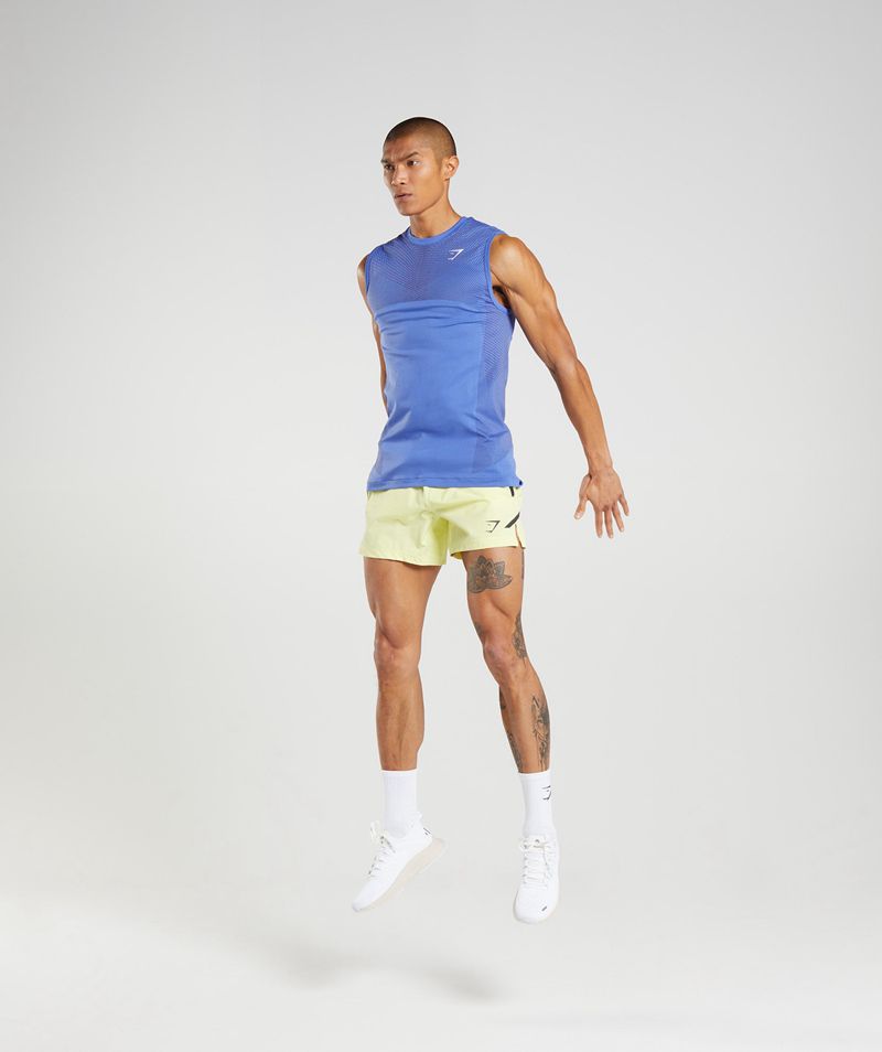 Men's Gymshark Apex Seamless Tank Tops Blue | USA  9635-BMXJY