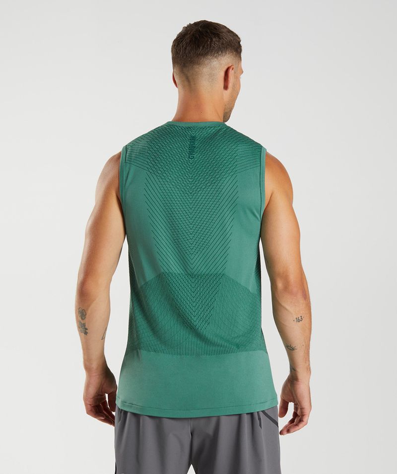 Men's Gymshark Apex Seamless Tank Tops Green | USA  0397-TKHOU