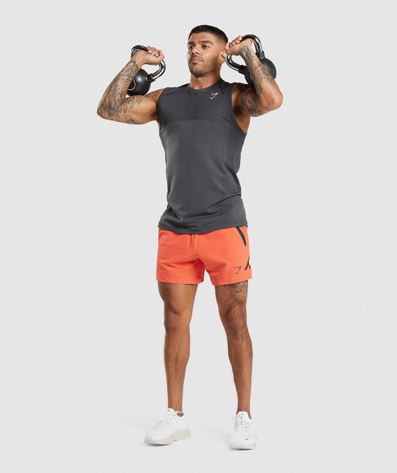 Men's Gymshark Apex Seamless Tank Tops Grey | USA  2965-EPTQZ