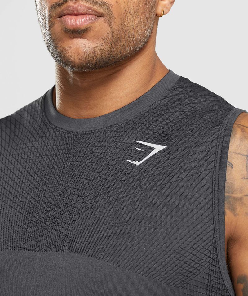 Men's Gymshark Apex Seamless Tank Tops Grey | USA  2965-EPTQZ