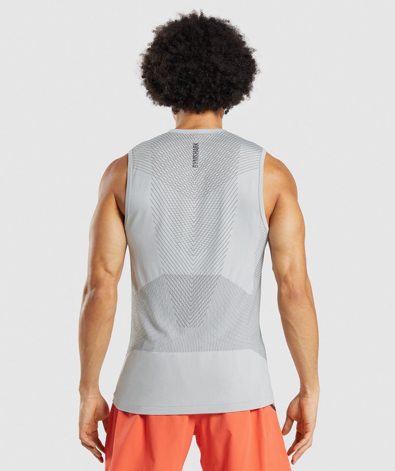 Men's Gymshark Apex Seamless Tank Tops Light Grey | USA  8304-SBOXR