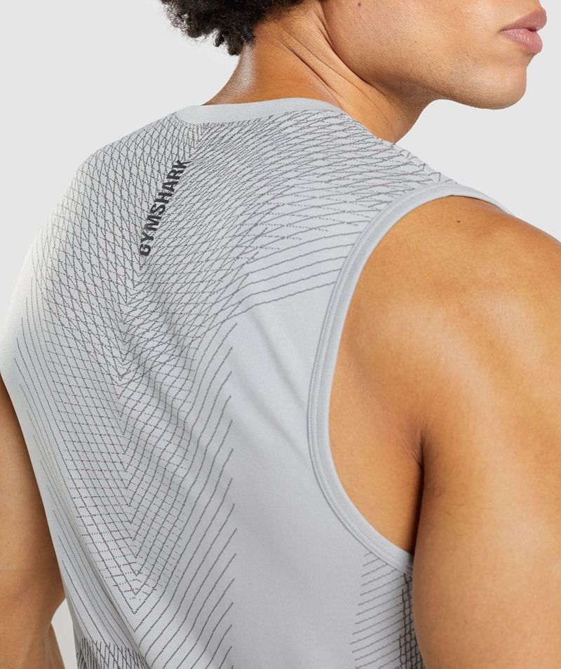 Men's Gymshark Apex Seamless Tank Tops Light Grey | USA  8304-SBOXR