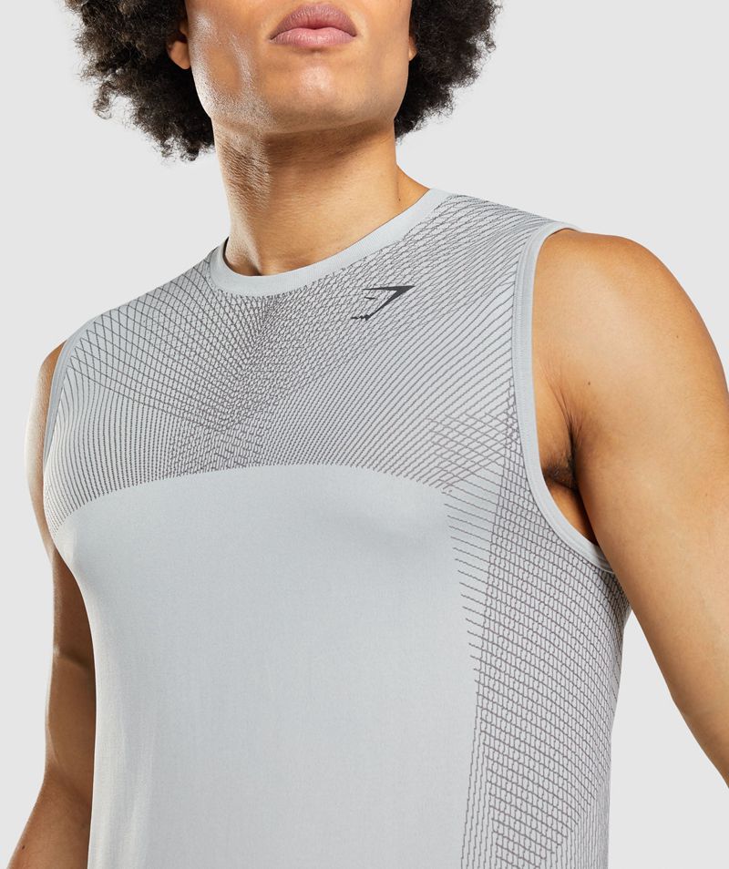 Men's Gymshark Apex Seamless Tank Tops Light Grey | USA  8304-SBOXR