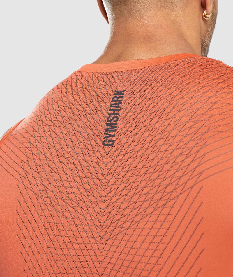 Men's Gymshark Apex Seamless Tank Tops Orange | USA  7126-RZUCW