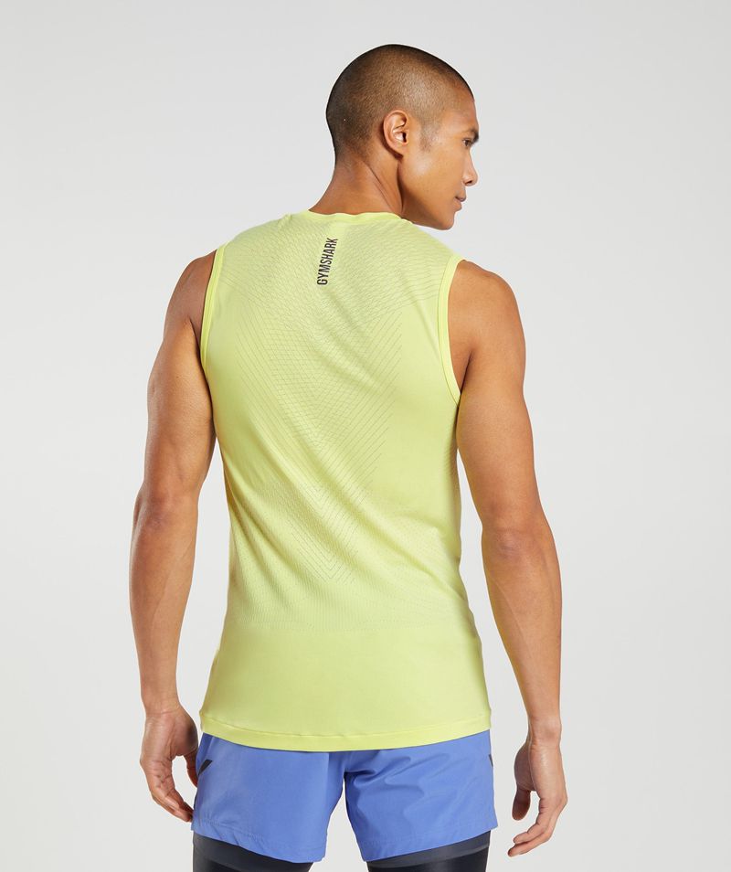 Men's Gymshark Apex Seamless Tank Tops Yellow | USA  8609-XDPJI