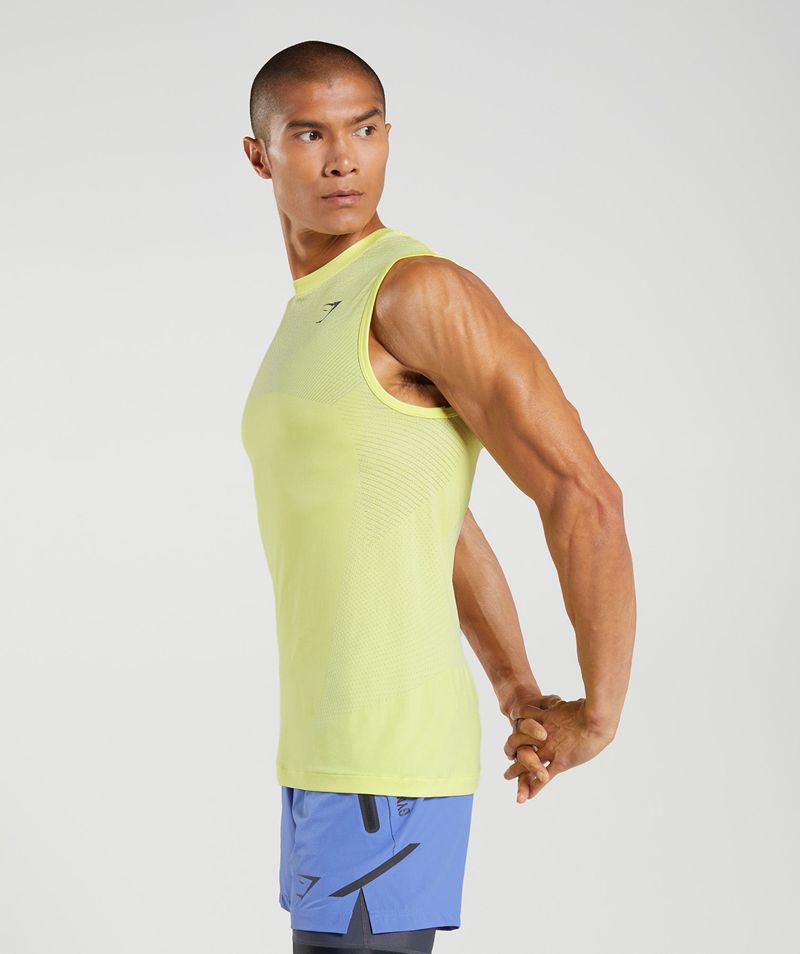 Men's Gymshark Apex Seamless Tank Tops Yellow | USA  8609-XDPJI