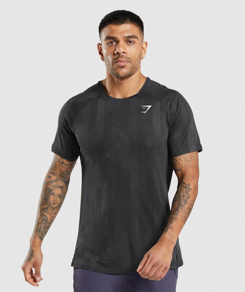 Men\'s Gymshark Apex T-Shirts Black | USA  9625-YCSLG