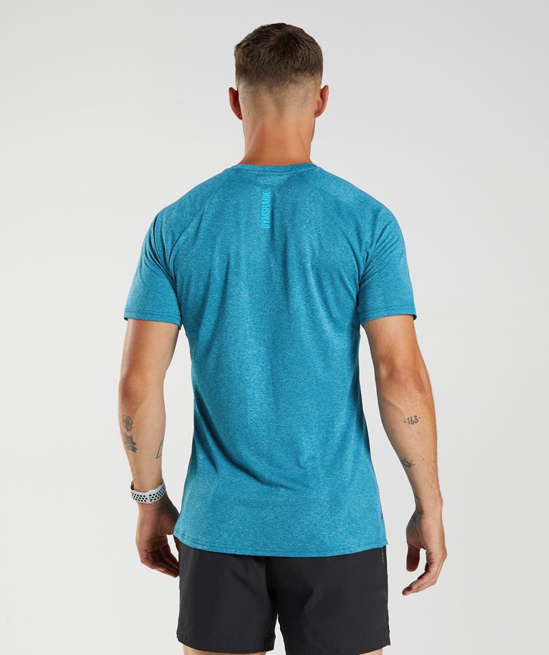 Men's Gymshark Apex T-Shirts Blue | USA  2364-OSMCJ