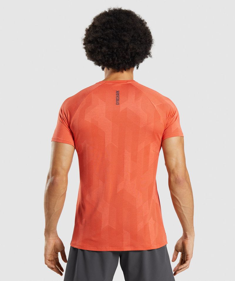 Men's Gymshark Apex T-Shirts Orange | USA  5713-KFHSW