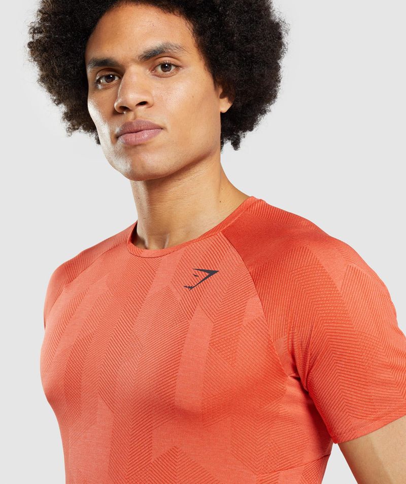 Men's Gymshark Apex T-Shirts Orange | USA  5713-KFHSW