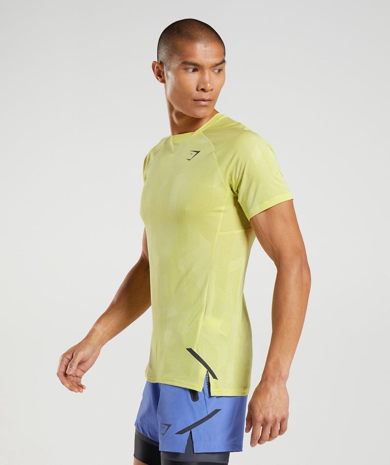 Men's Gymshark Apex T-Shirts Yellow | USA  8906-TSFIN