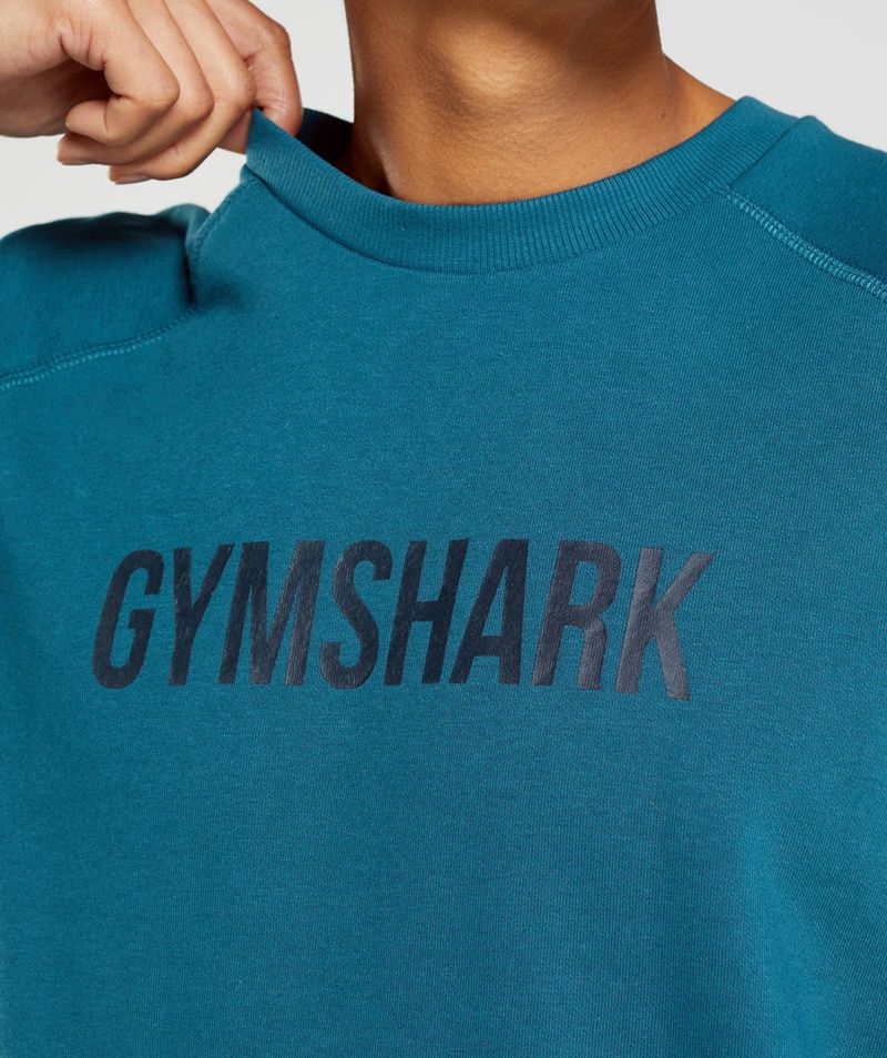 Men's Gymshark Apollo Crew T-Shirts Blue | USA  8762-QWRGT