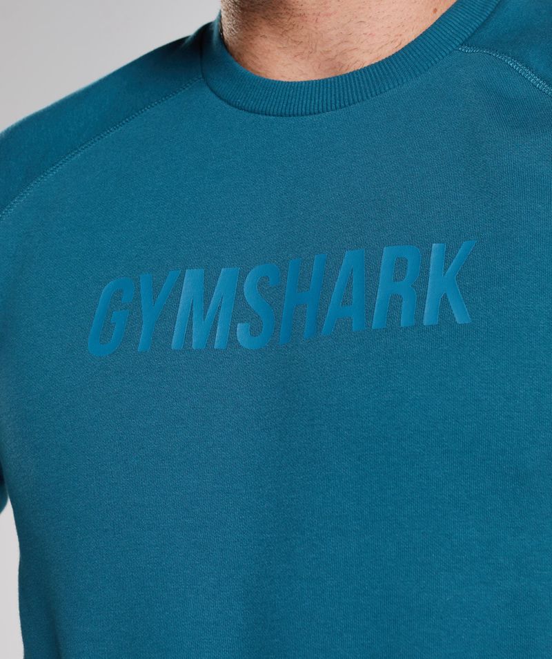 Men's Gymshark Apollo Crew T-Shirts Blue | USA  9471-JECUB