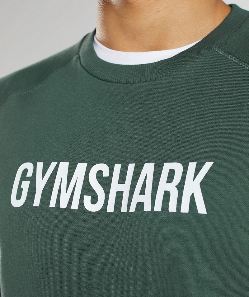 Men's Gymshark Apollo Crew T-Shirts Green | USA  7568-FSZAI