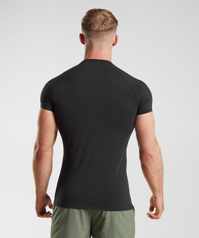 Men's Gymshark Apollo T-Shirts Black | USA  2879-PCKYH