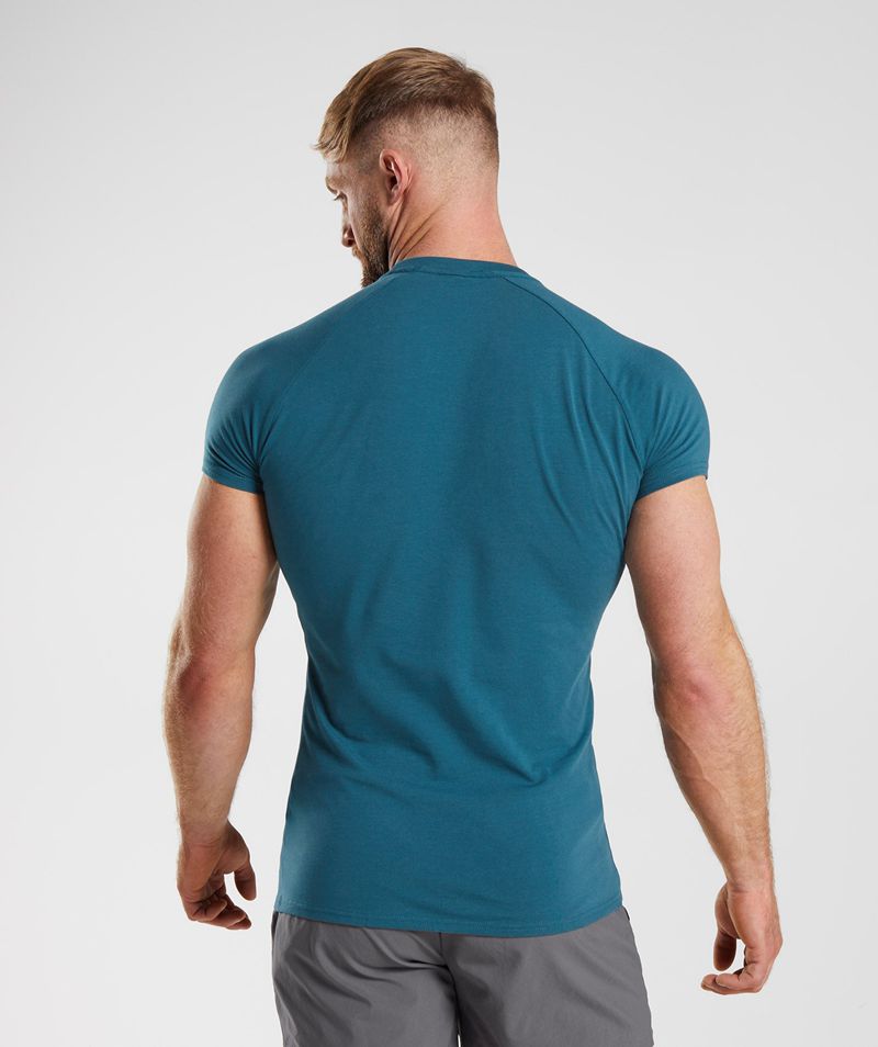 Men's Gymshark Apollo T-Shirts Blue | USA  5647-KHJRL