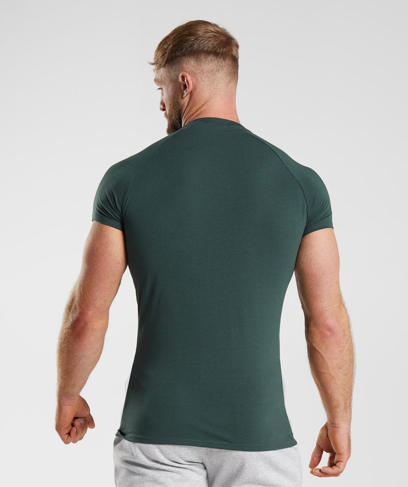 Men's Gymshark Apollo T-Shirts Green | USA  7820-EGDSN