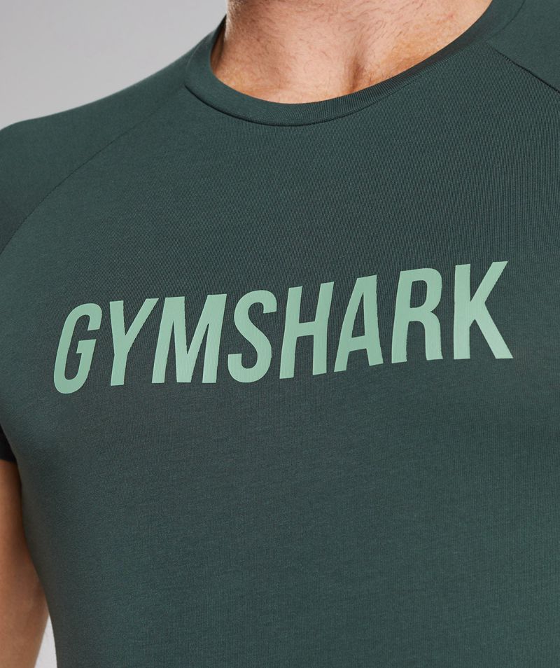 Men's Gymshark Apollo T-Shirts Green | USA  7820-EGDSN