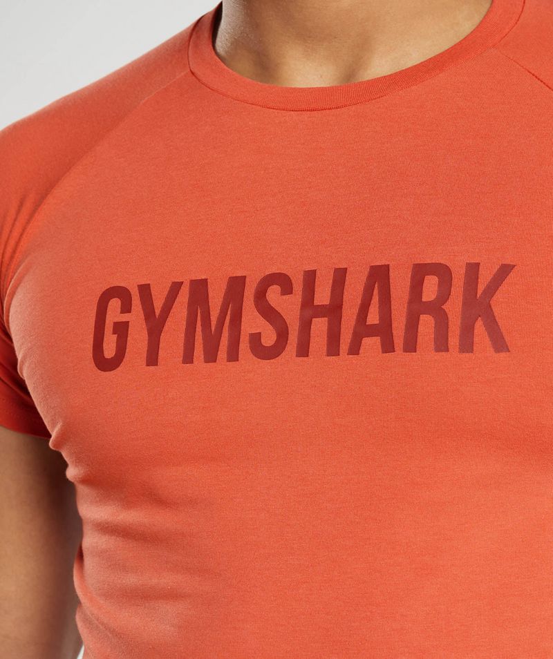 Men's Gymshark Apollo T-Shirts Red | USA  8043-NEHRJ