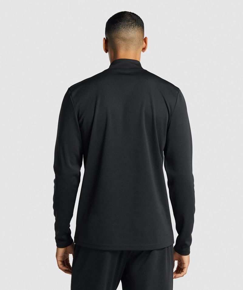 Men's Gymshark Arrival 1/4 Zip Sweatshirts Black | USA  5412-KRYOL