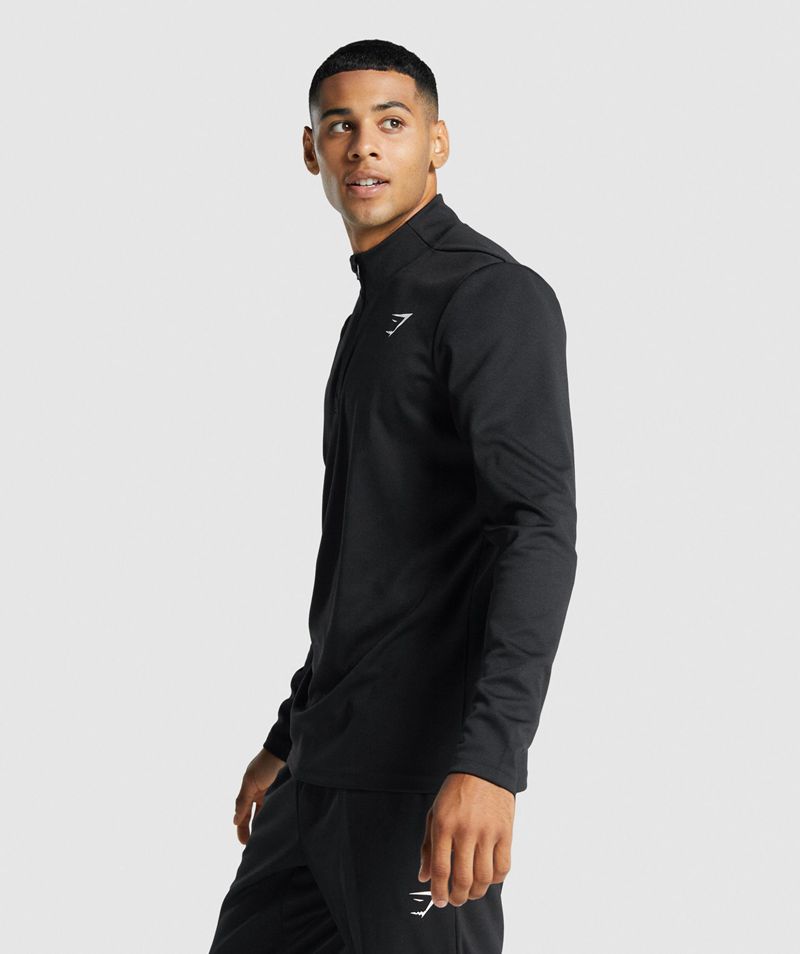 Men's Gymshark Arrival 1/4 Zip Sweatshirts Black | USA  5412-KRYOL