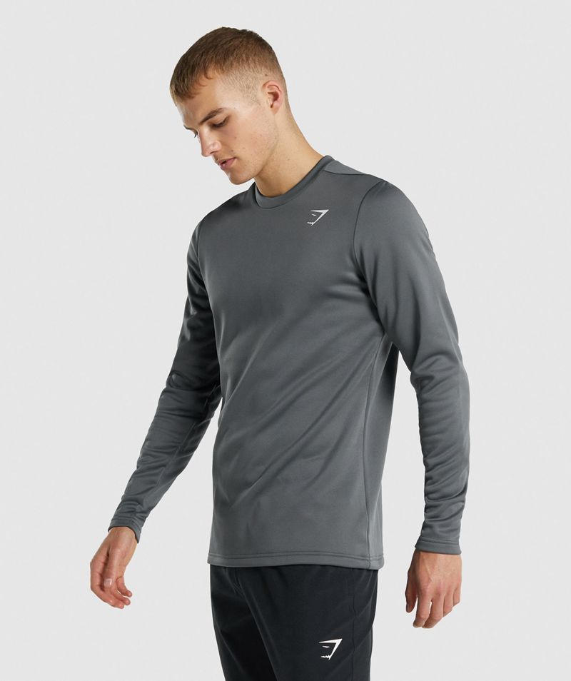 Men's Gymshark Arrival Crew Sweatshirts Grey | USA  1563-JQIHU