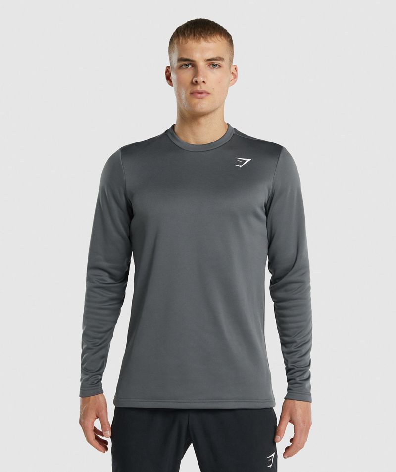 Men\'s Gymshark Arrival Crew Sweatshirts Grey | USA  1563-JQIHU