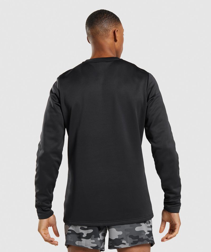 Men's Gymshark Arrival Crew Sweatshirts Black | USA  2954-GFOIE