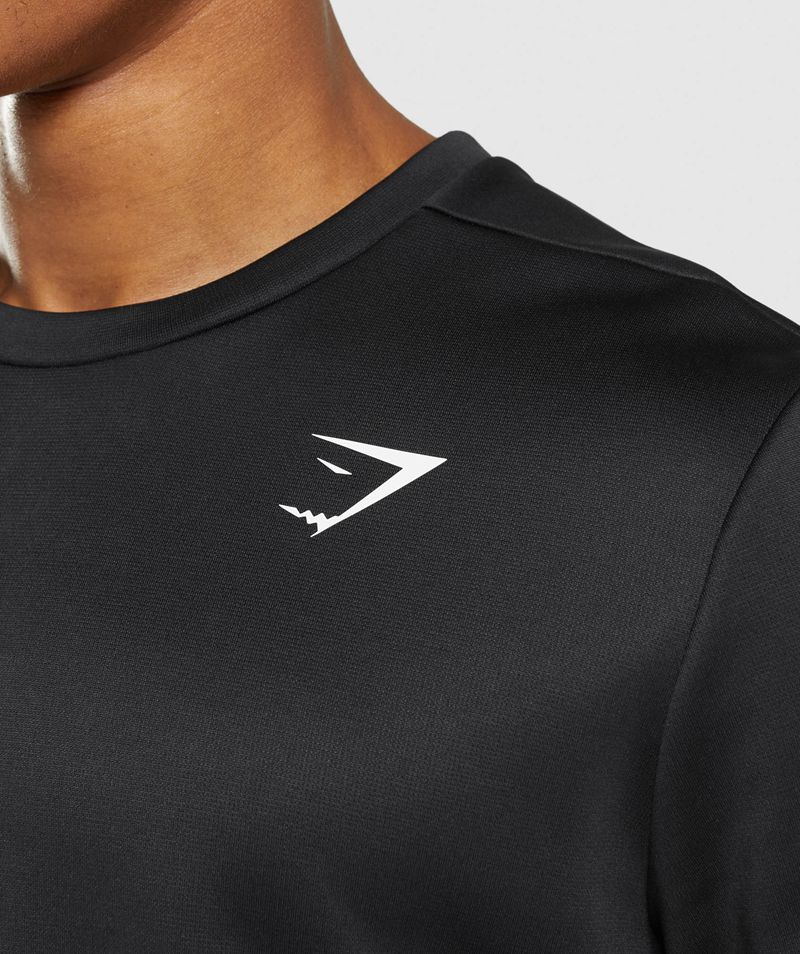 Men's Gymshark Arrival Crew Sweatshirts Black | USA  2954-GFOIE