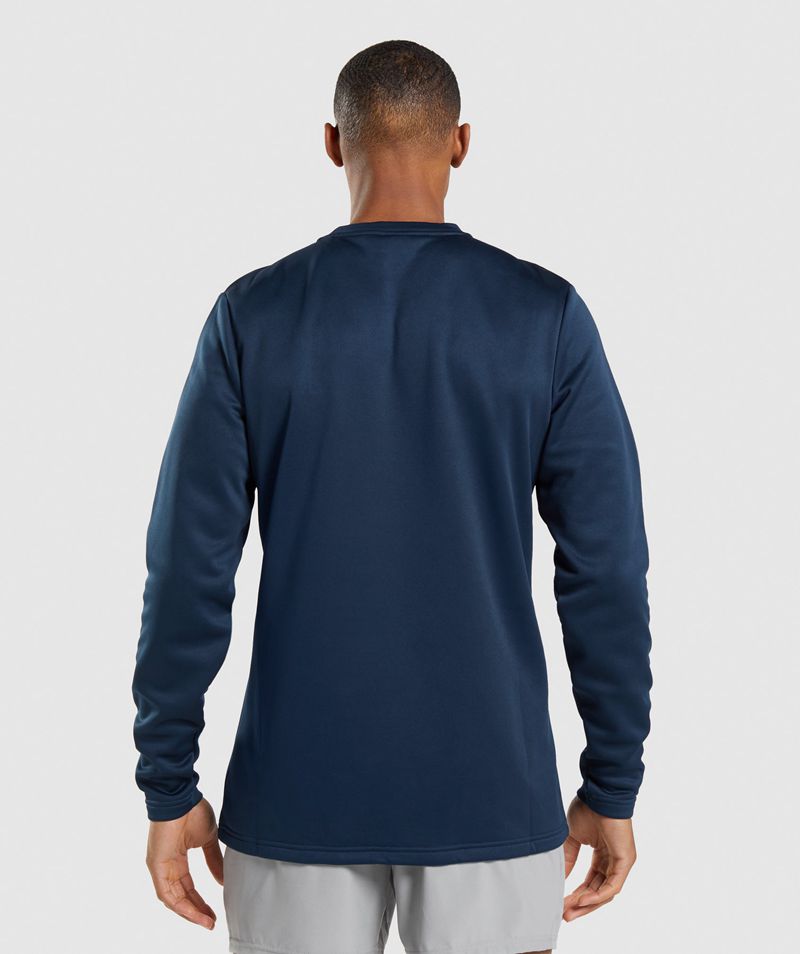 Men's Gymshark Arrival Crew Sweatshirts Navy | USA  9701-XTBLR