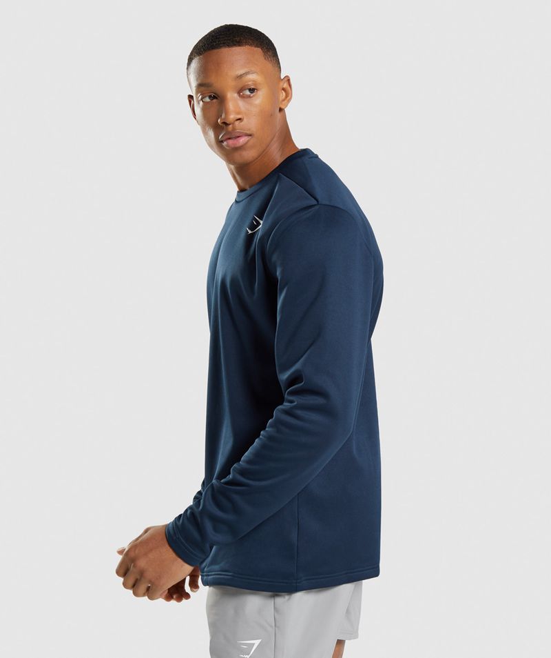 Men's Gymshark Arrival Crew Sweatshirts Navy | USA  9701-XTBLR