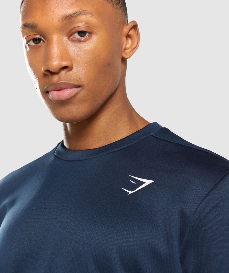 Men's Gymshark Arrival Crew Sweatshirts Navy | USA  9701-XTBLR