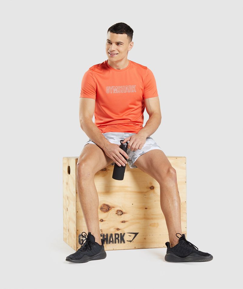 Men's Gymshark Arrival Graphic T-Shirts Orange | USA  1276-RUIZH