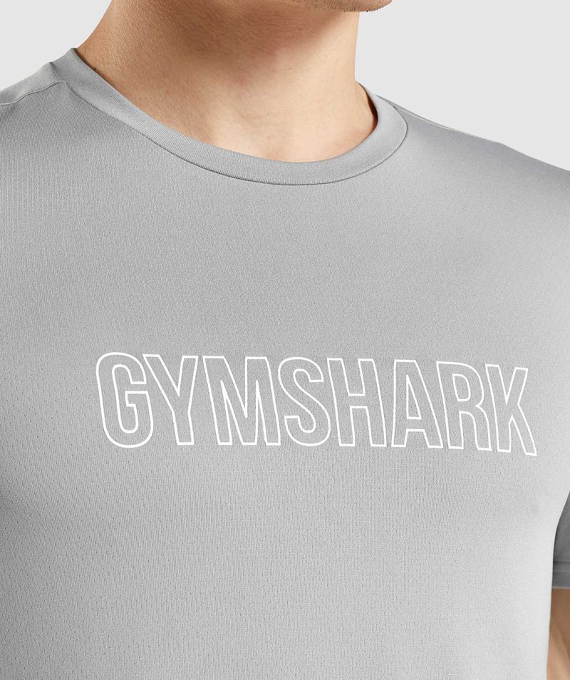 Men's Gymshark Arrival Graphic T-Shirts Grey | USA  2647-CNZXR