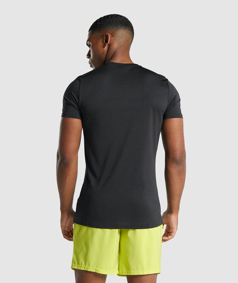 Men's Gymshark Arrival Graphic T-Shirts Black | USA  5231-VPGYR