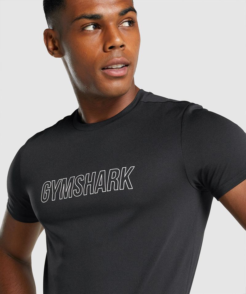 Men's Gymshark Arrival Graphic T-Shirts Black | USA  5231-VPGYR