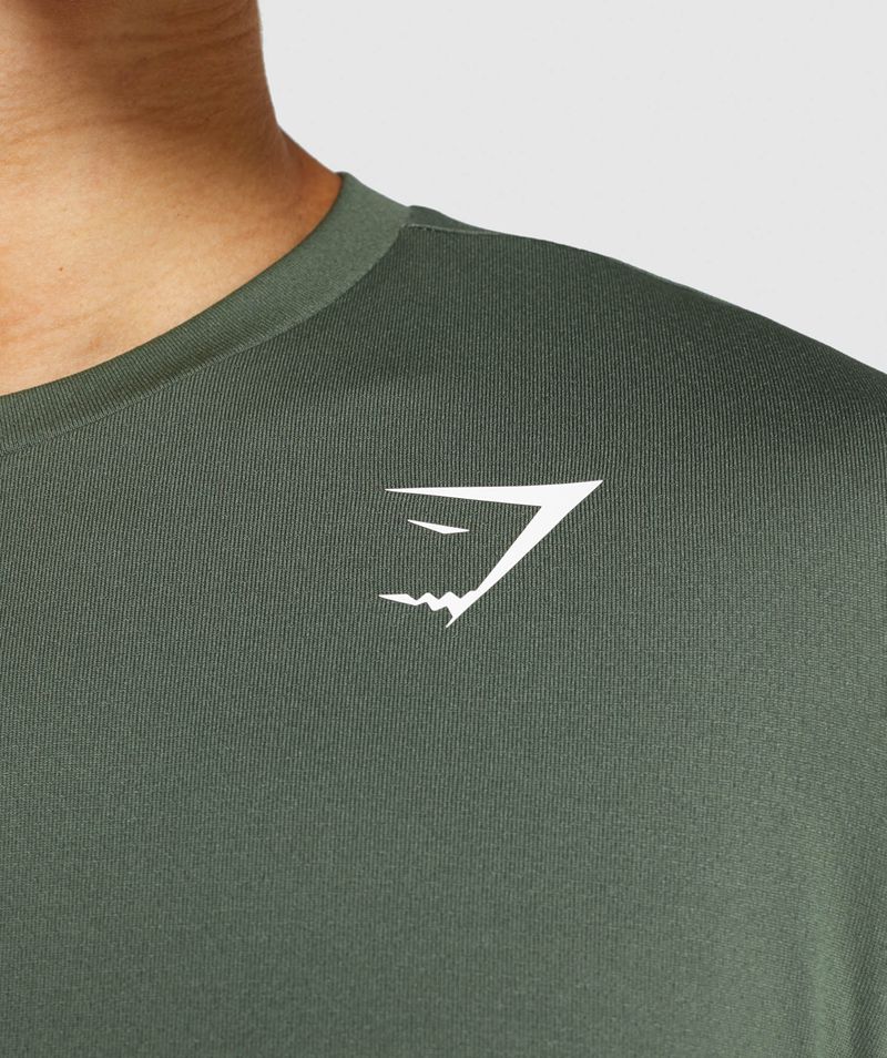 Men's Gymshark Arrival Long Sleeve T-Shirts Green | USA  0762-JVHYU