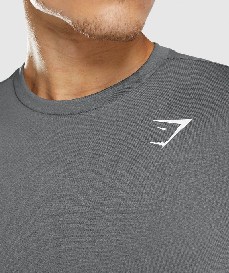 Men's Gymshark Arrival Long Sleeve T-Shirts Grey | USA  3504-ADLSC