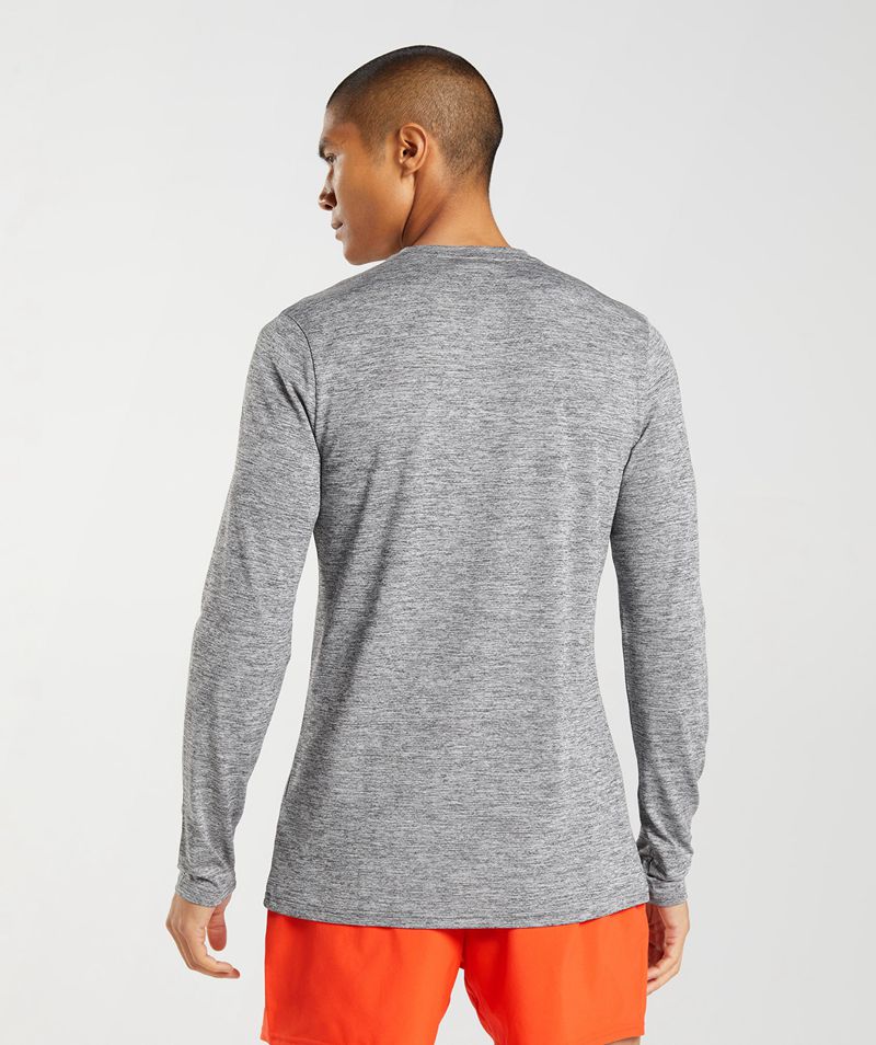 Men's Gymshark Arrival Long Sleeve T-Shirts Light Grey | USA  4728-GXOFB