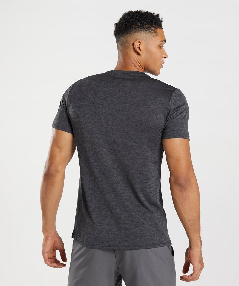 Men's Gymshark Arrival Marl T-Shirts Black | USA  2309-MIHZN