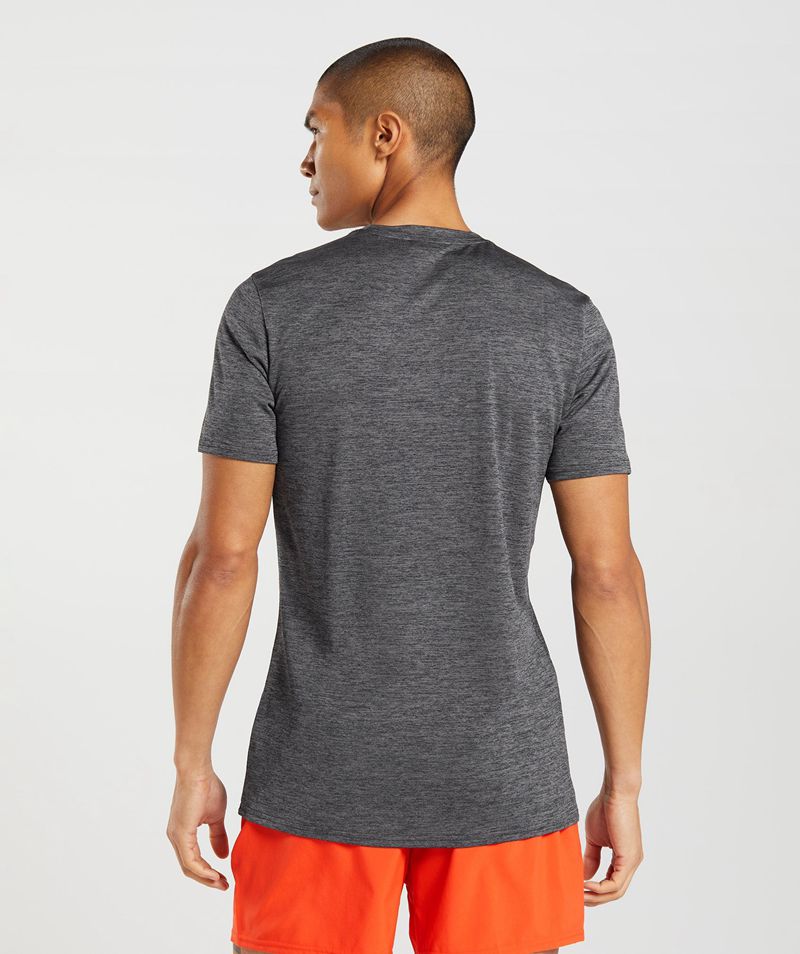 Men's Gymshark Arrival Marl T-Shirts Black | USA  5219-FVMKE