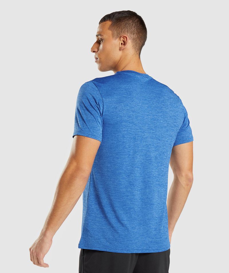 Men's Gymshark Arrival Marl T-Shirts Blue | USA  3125-ZNBUO